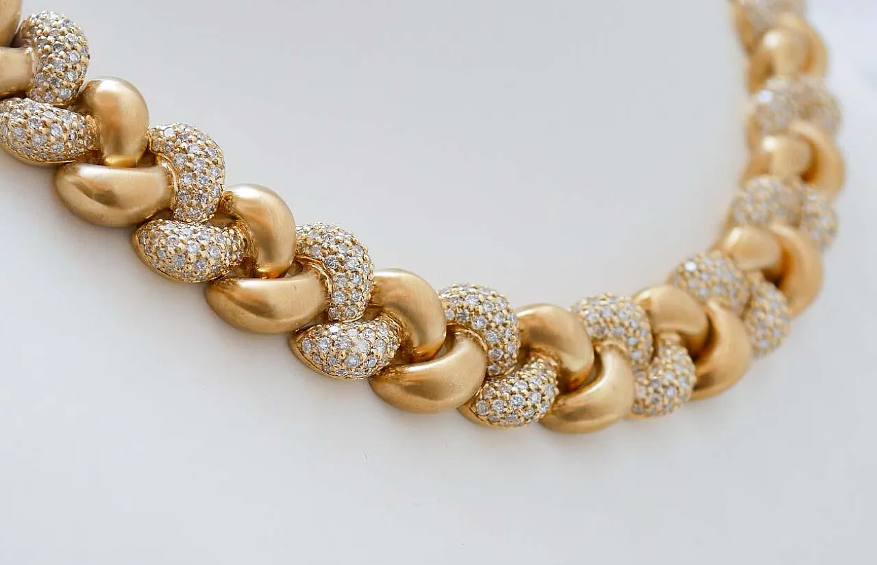 Diamonds, 18 Kt yellow gold necklace, 1950s 3