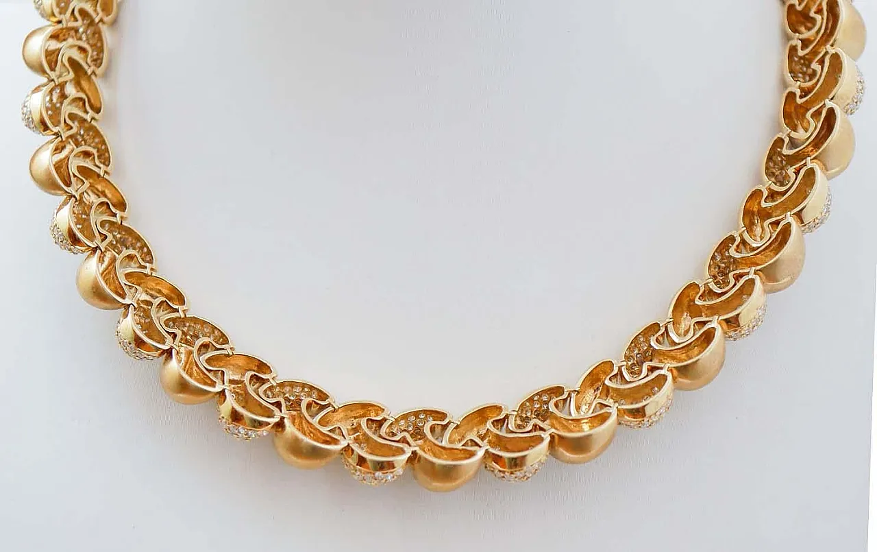 Diamonds, 18 Kt yellow gold necklace, 1950s 4