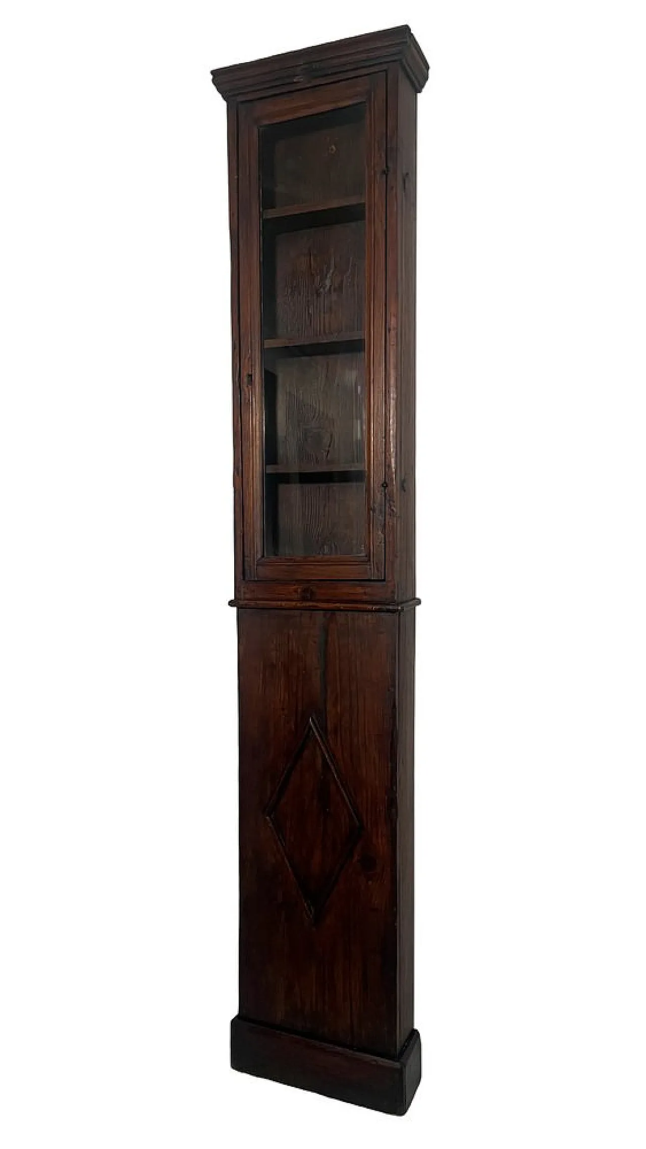 Chestnut display cabinet with hand-blown glass, 18th century 2