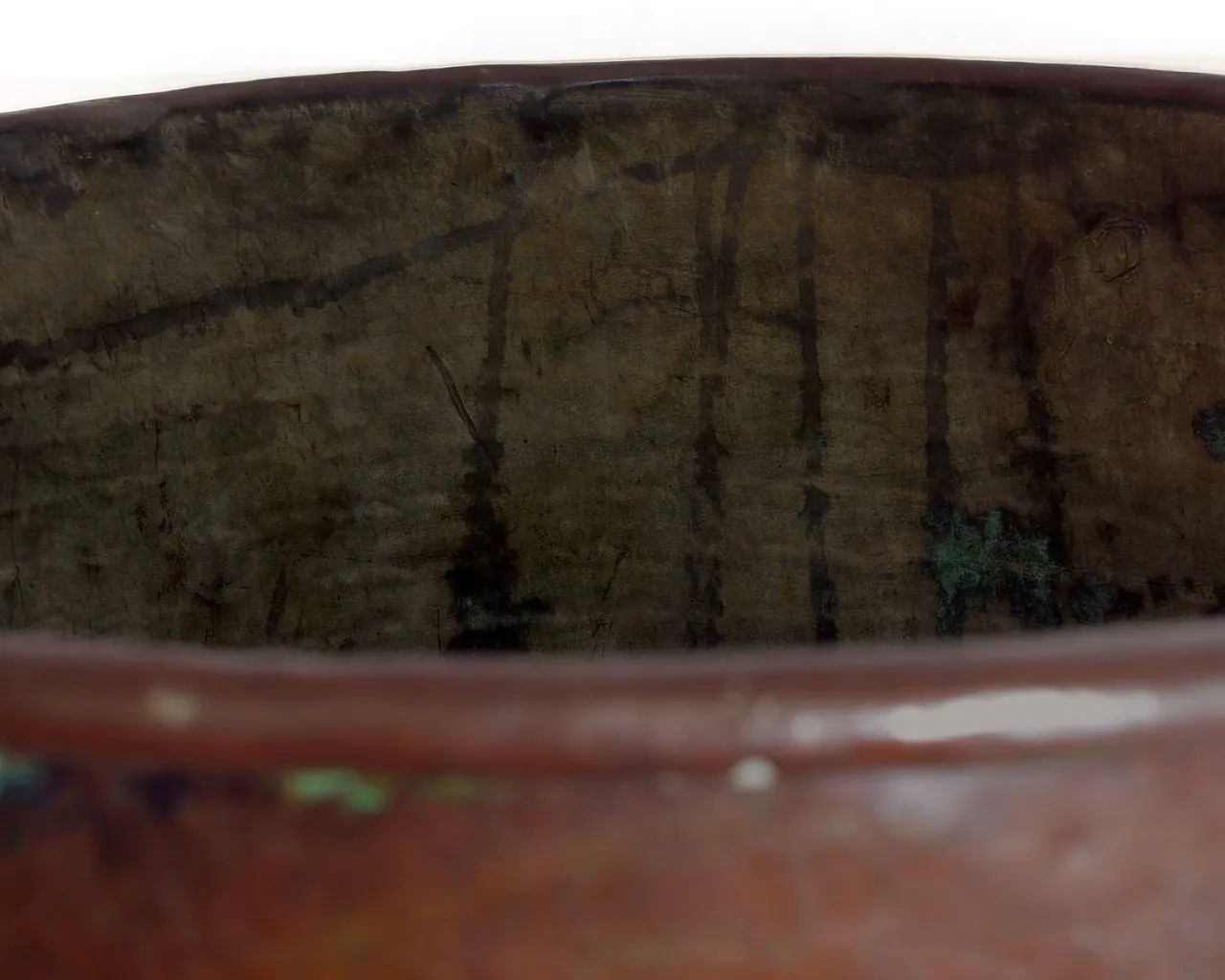 Hand-hammered copper planter with forged iron handles, 19th century 9