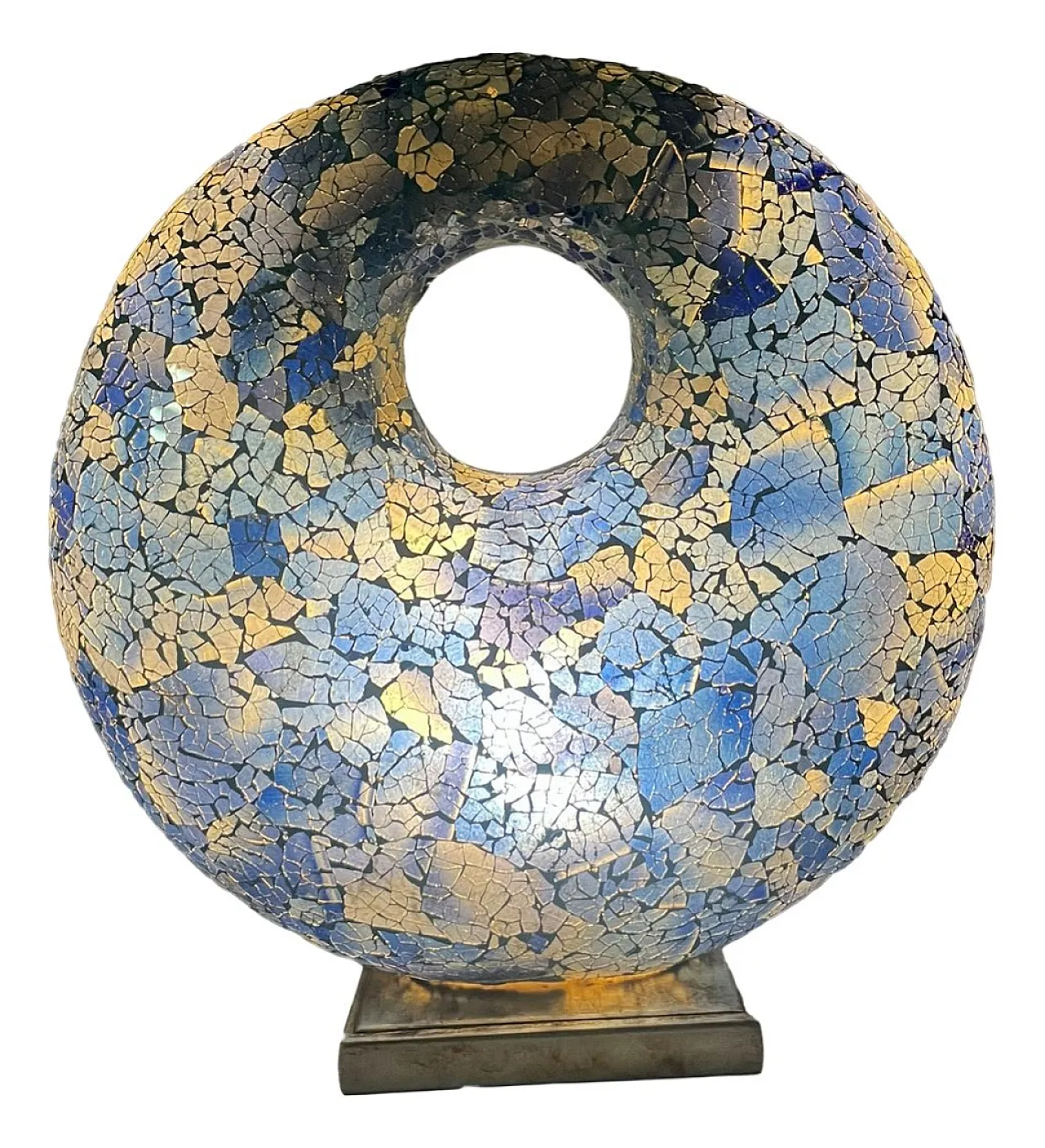 Lampada da tavolo scultorea in vetro craquelé, anni '90 1