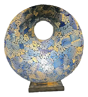 Lampada da tavolo scultorea in vetro craquelé, anni '90