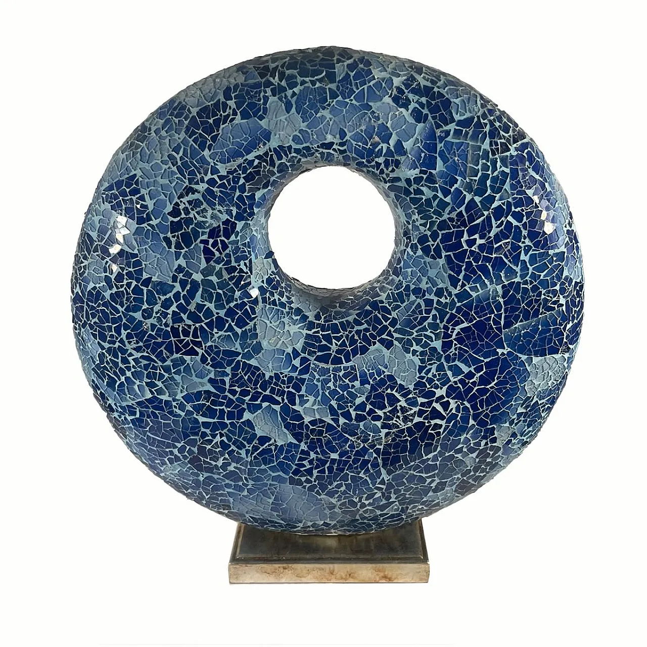 Lampada da tavolo scultorea in vetro craquelé, anni '90 3