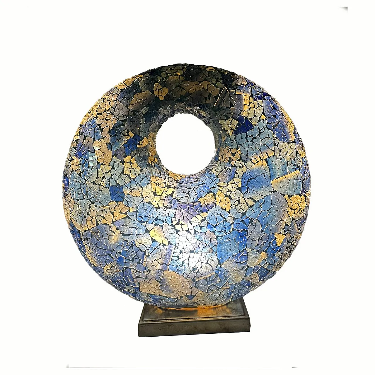 Lampada da tavolo scultorea in vetro craquelé, anni '90 4