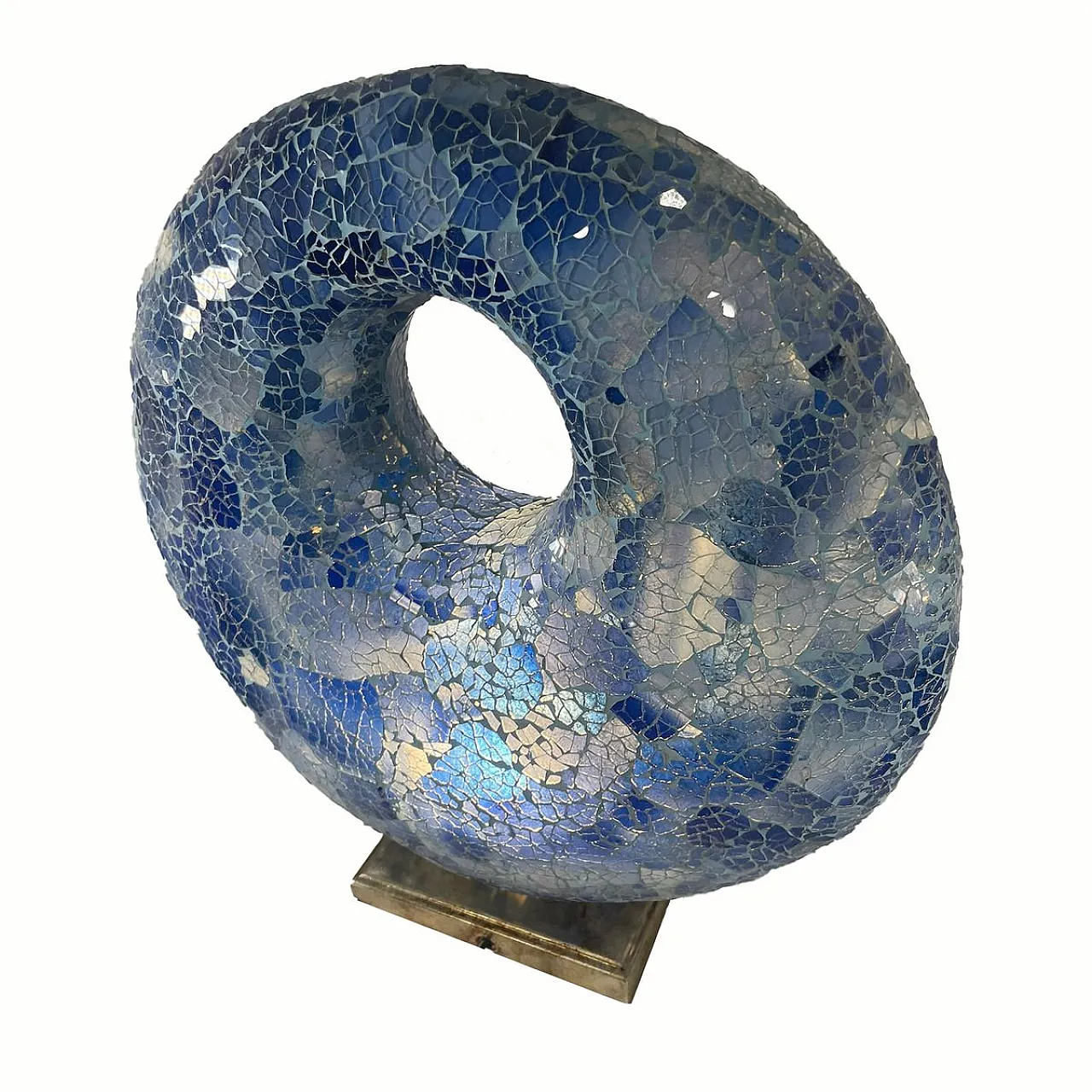 Lampada da tavolo scultorea in vetro craquelé, anni '90 5