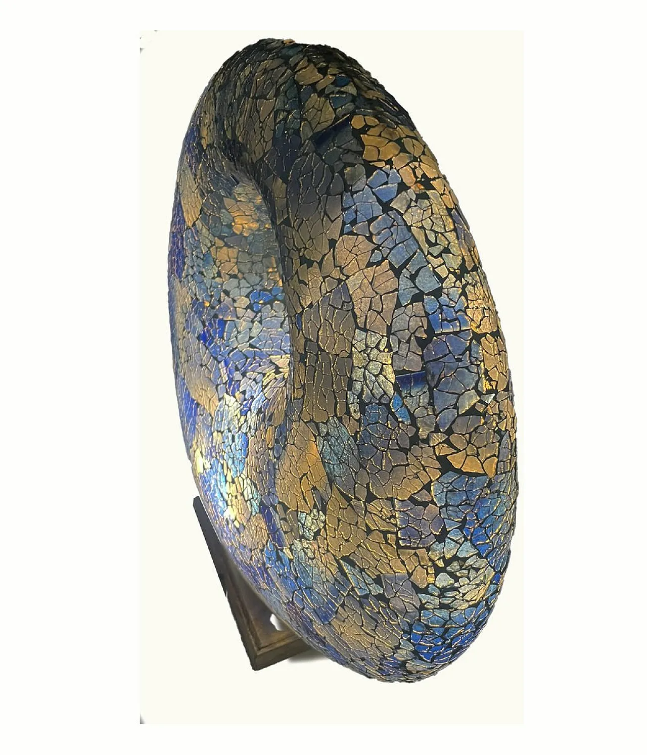 Lampada da tavolo scultorea in vetro craquelé, anni '90 7