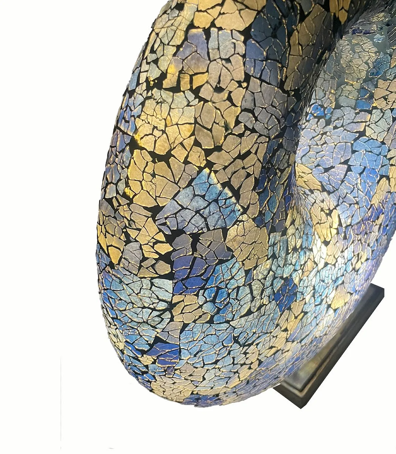 Lampada da tavolo scultorea in vetro craquelé, anni '90 8