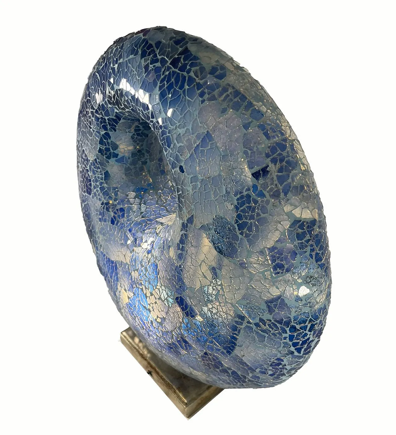 Lampada da tavolo scultorea in vetro craquelé, anni '90 10