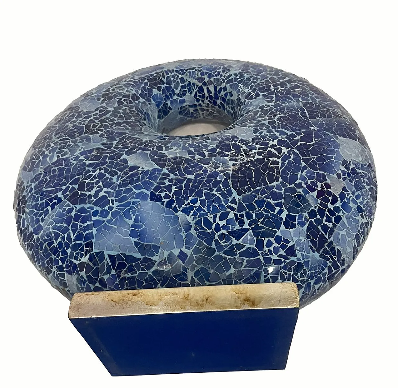 Lampada da tavolo scultorea in vetro craquelé, anni '90 11
