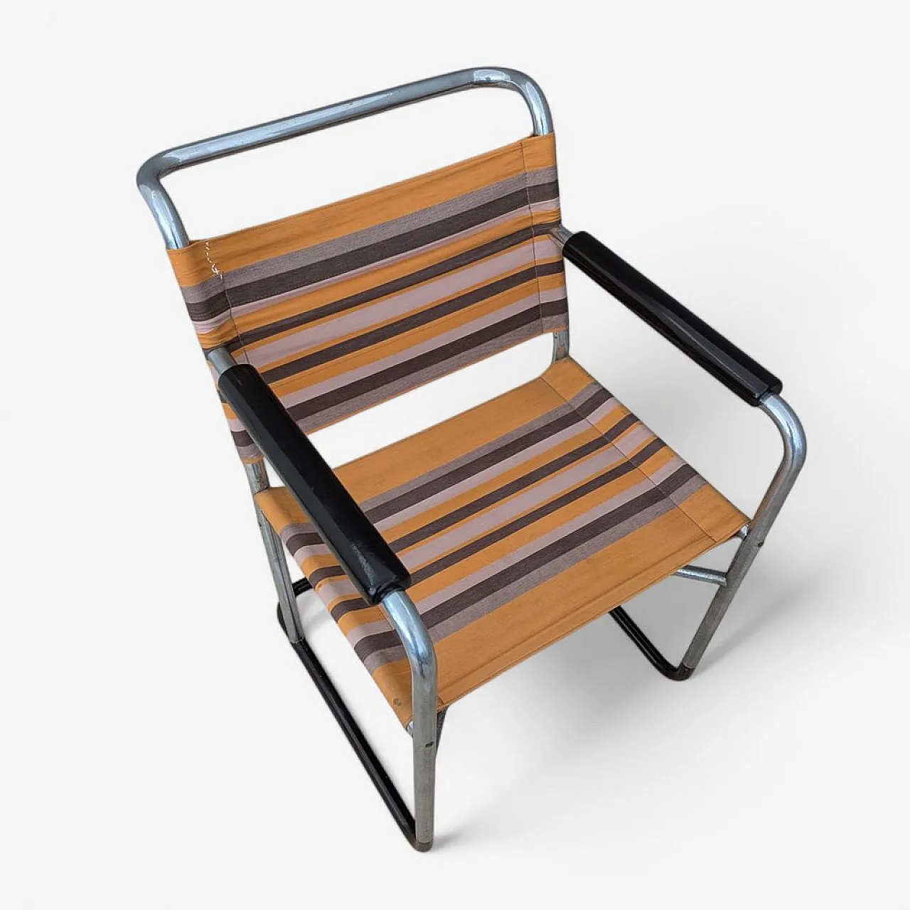 Bauhaus tubular steel armchair by F. Langer for SAB, 1930s 7