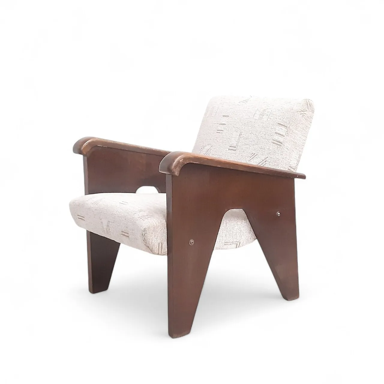 Wooden a-shaped armchair attributed to Up Závody, 1950s 1