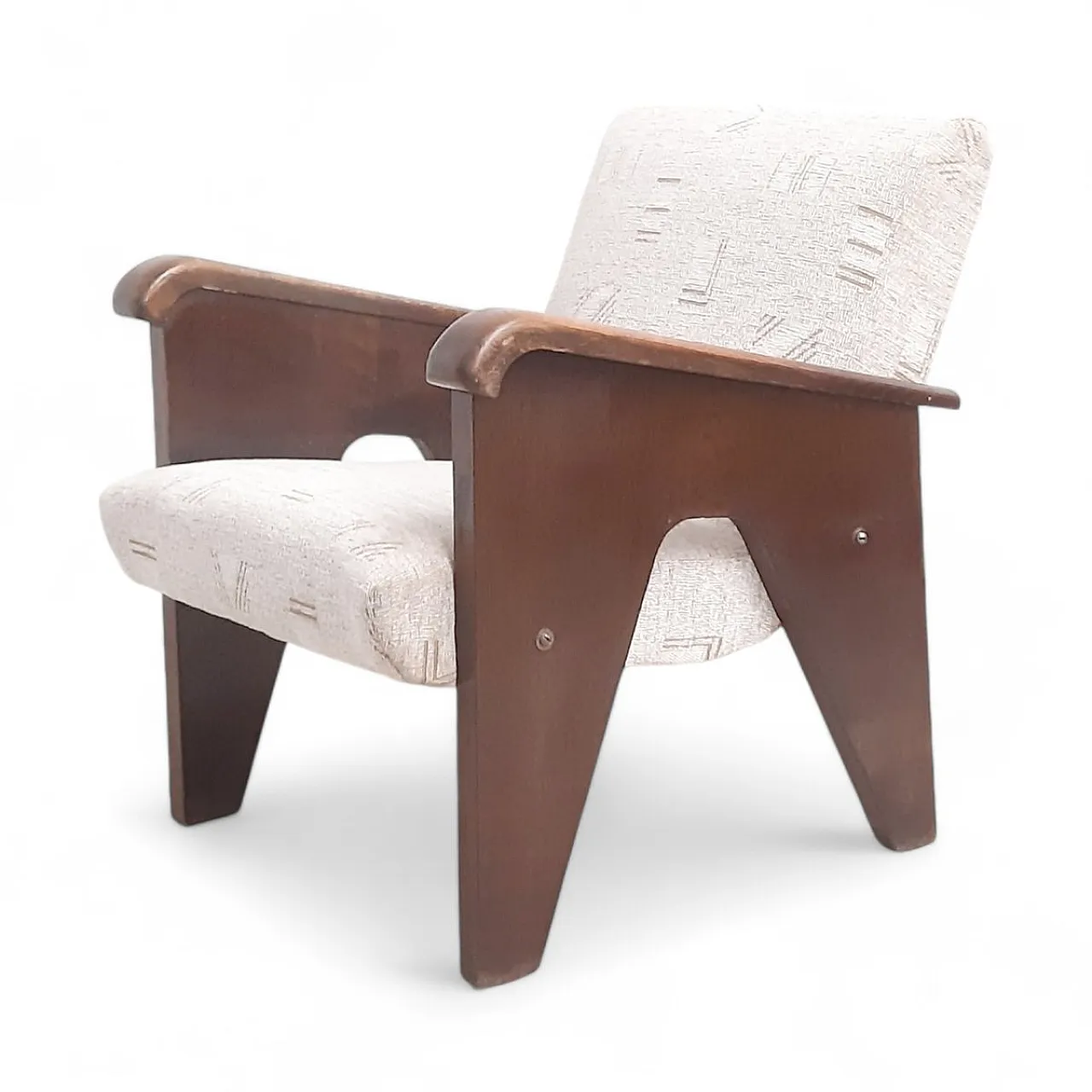 Wooden a-shaped armchair attributed to Up Závody, 1950s 8