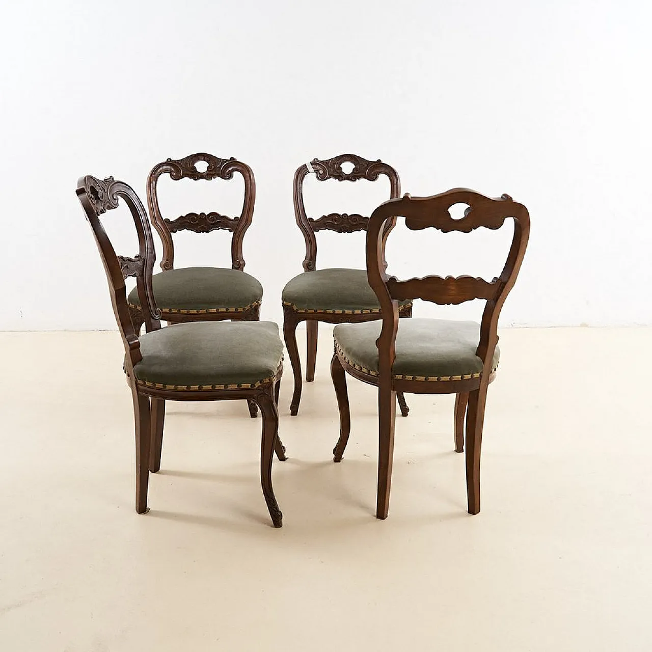 4 Chairs by Luigi Filippo, 19th century 5