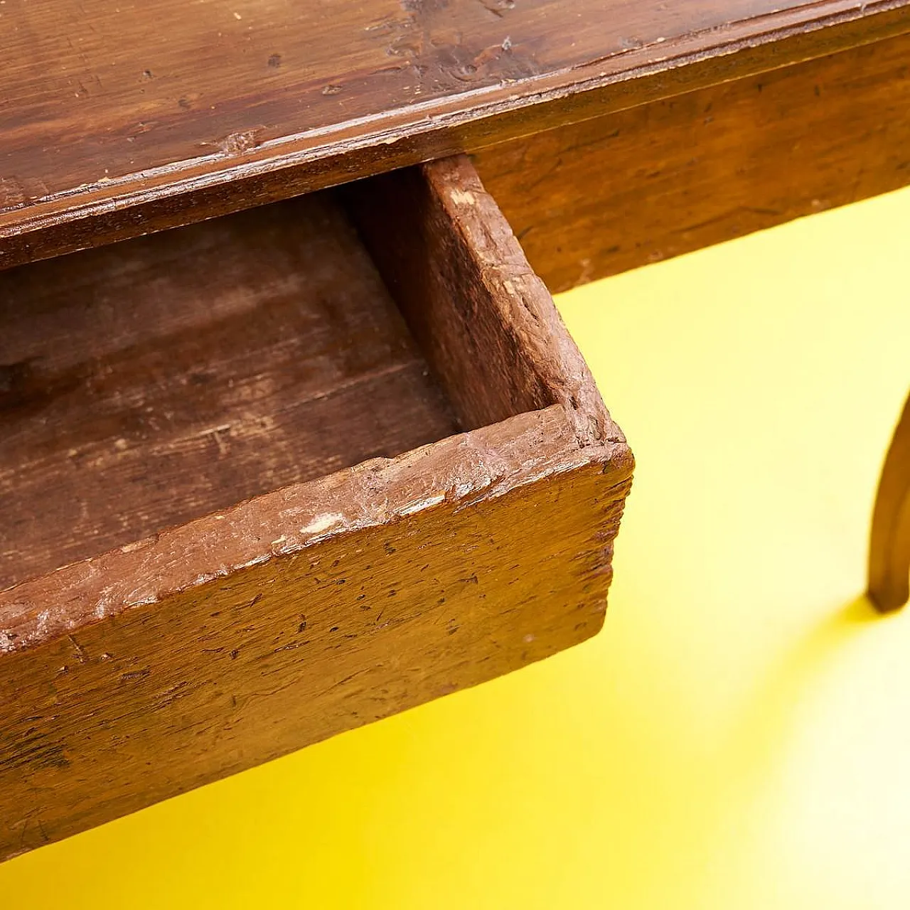 Rustic wooden kitchen table in original patina, late 19th century 3