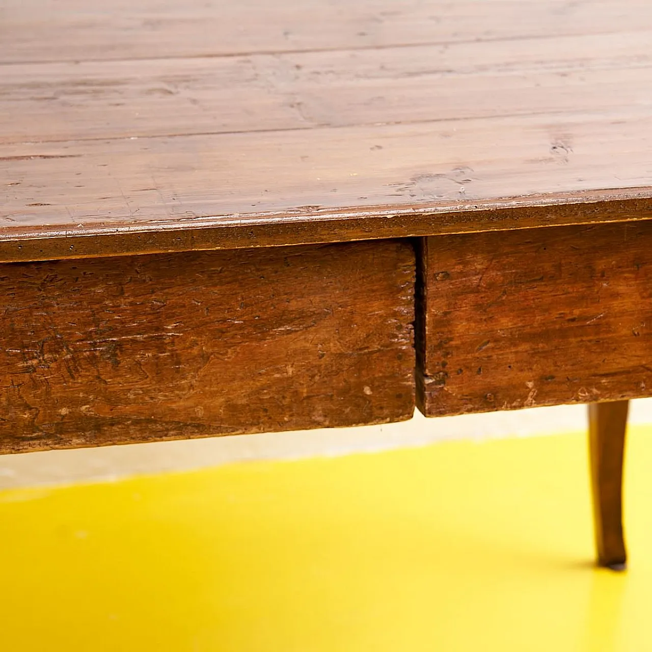Rustic wooden kitchen table in original patina, late 19th century 5
