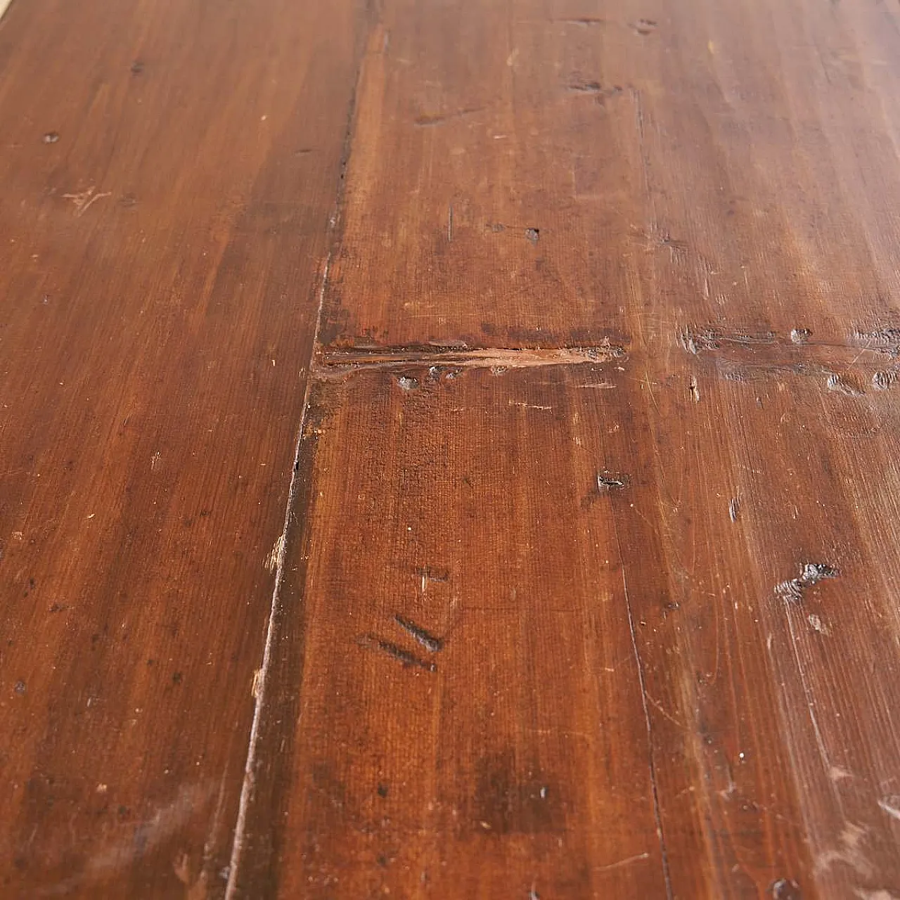 Rustic wooden kitchen table in original patina, late 19th century 11