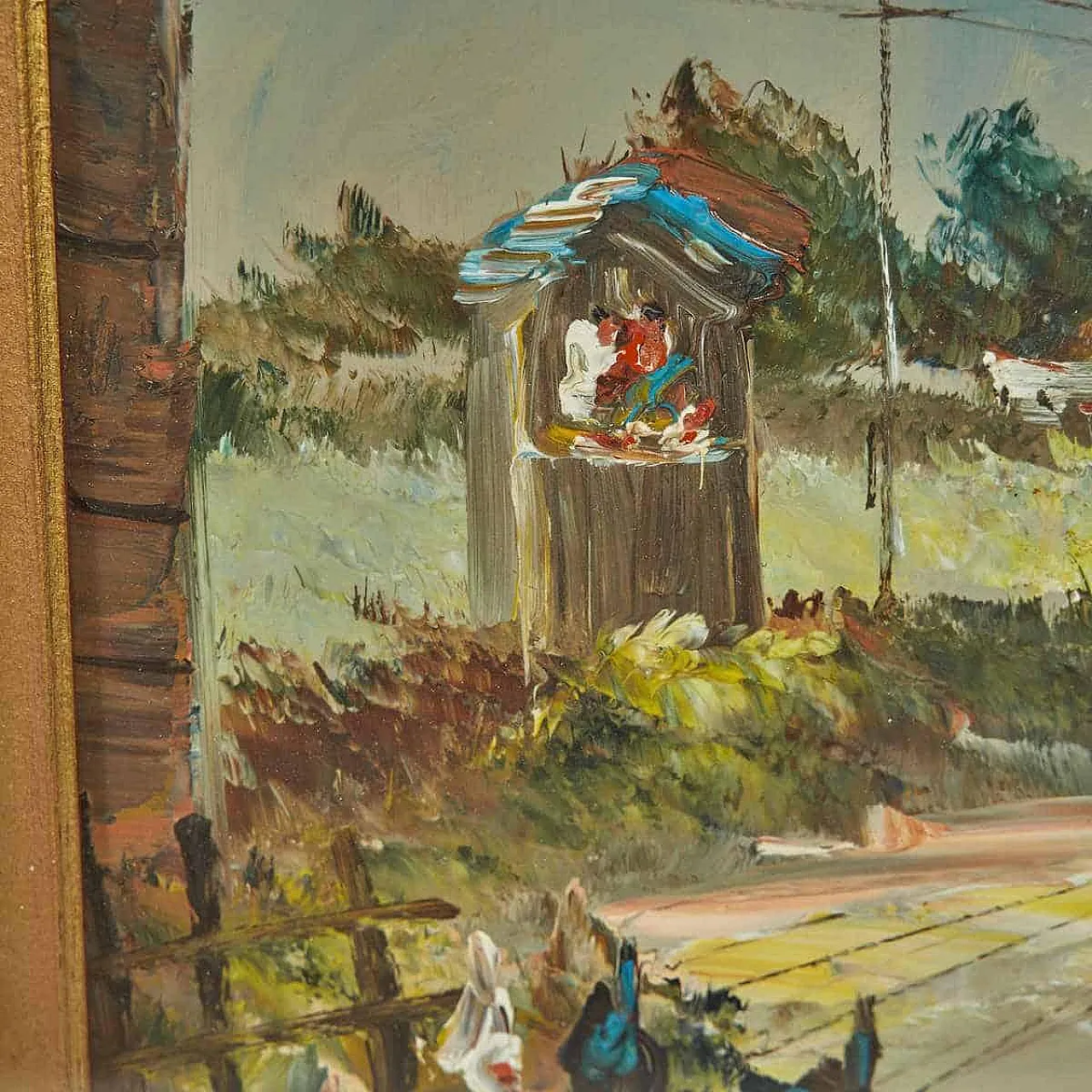 Aldo Pironti, Casa di campagna, dipinto ad olio, '900 4