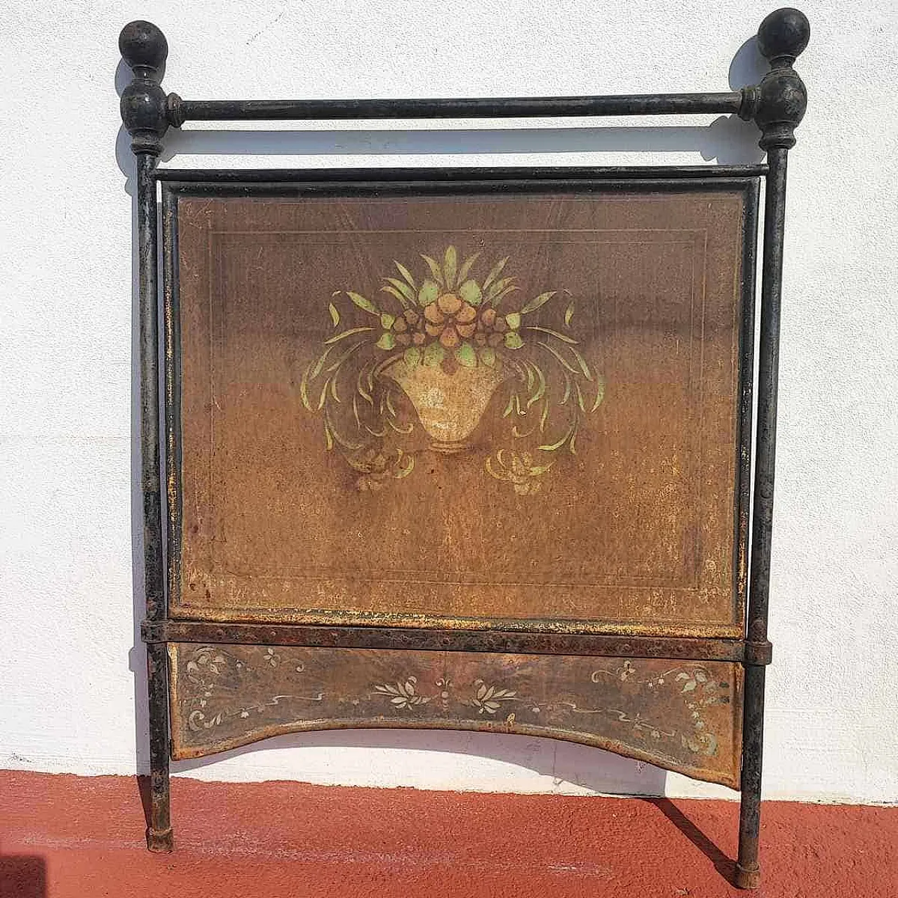 Bed headboard and footboard in wroughtiron, 20th century 3
