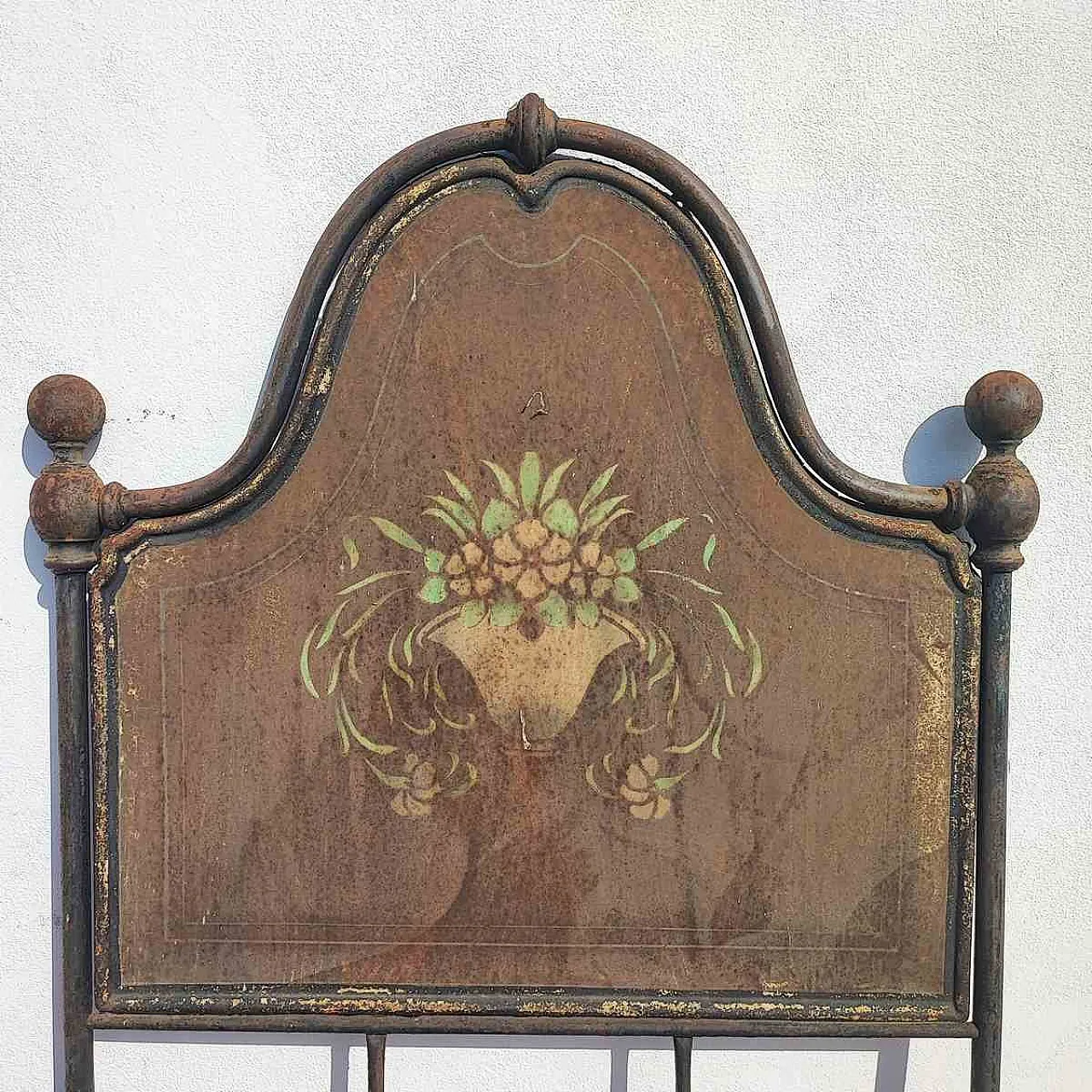 Bed headboard and footboard in wroughtiron, 20th century 4