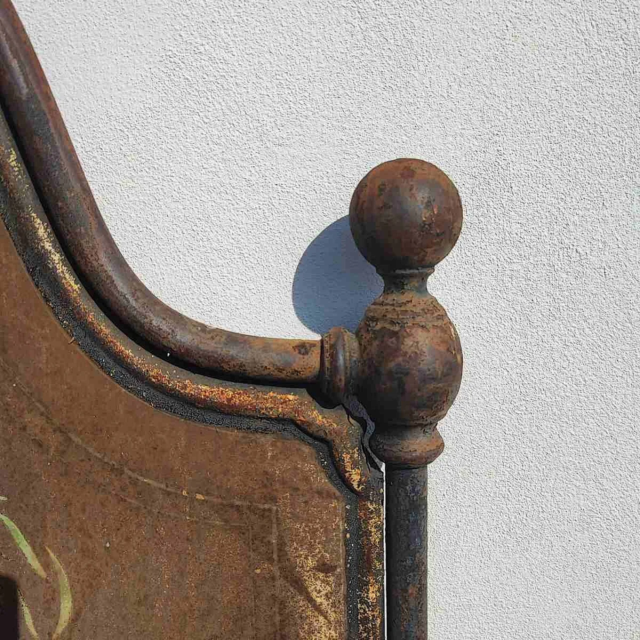 Bed headboard and footboard in wroughtiron, 20th century 6
