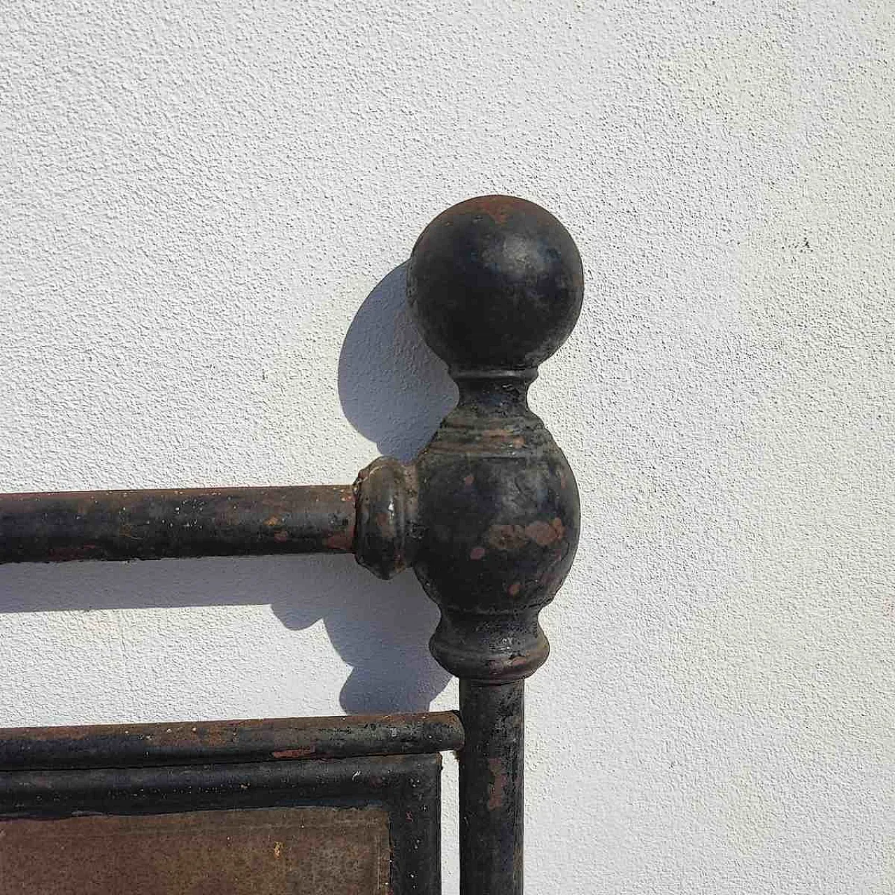 Bed headboard and footboard in wroughtiron, 20th century 10