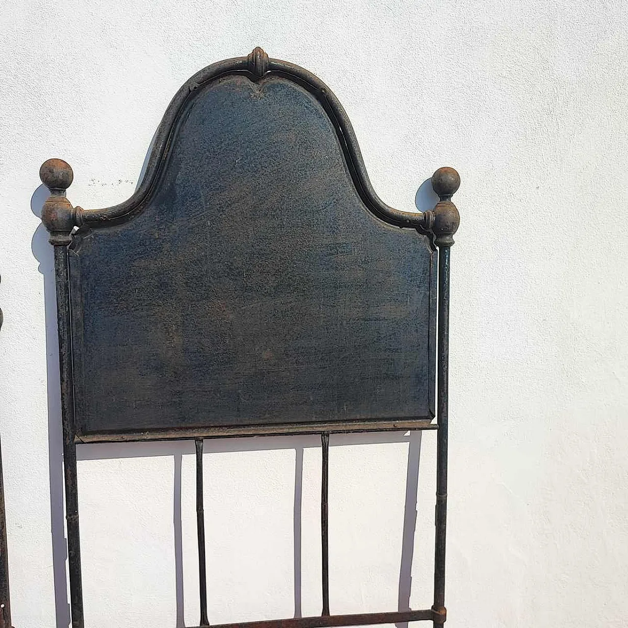 Bed headboard and footboard in wroughtiron, 20th century 14