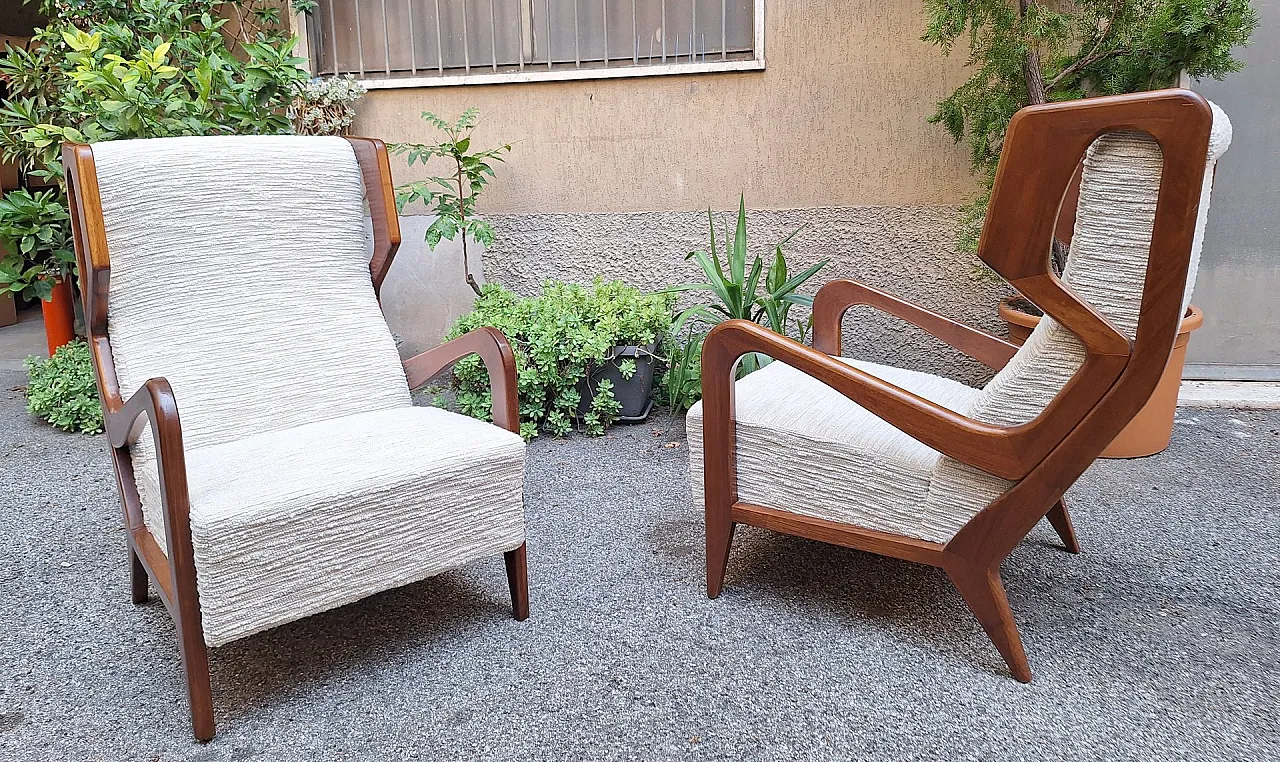 Pair of armchairs by Gio Ponti for Manifattura Artigianale, 1990s 1