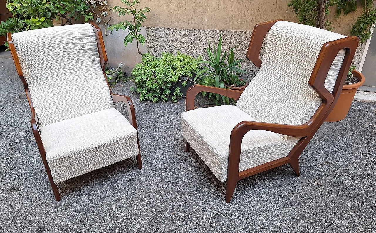 Pair of armchairs by Gio Ponti for Manifattura Artigianale, 1990s 2