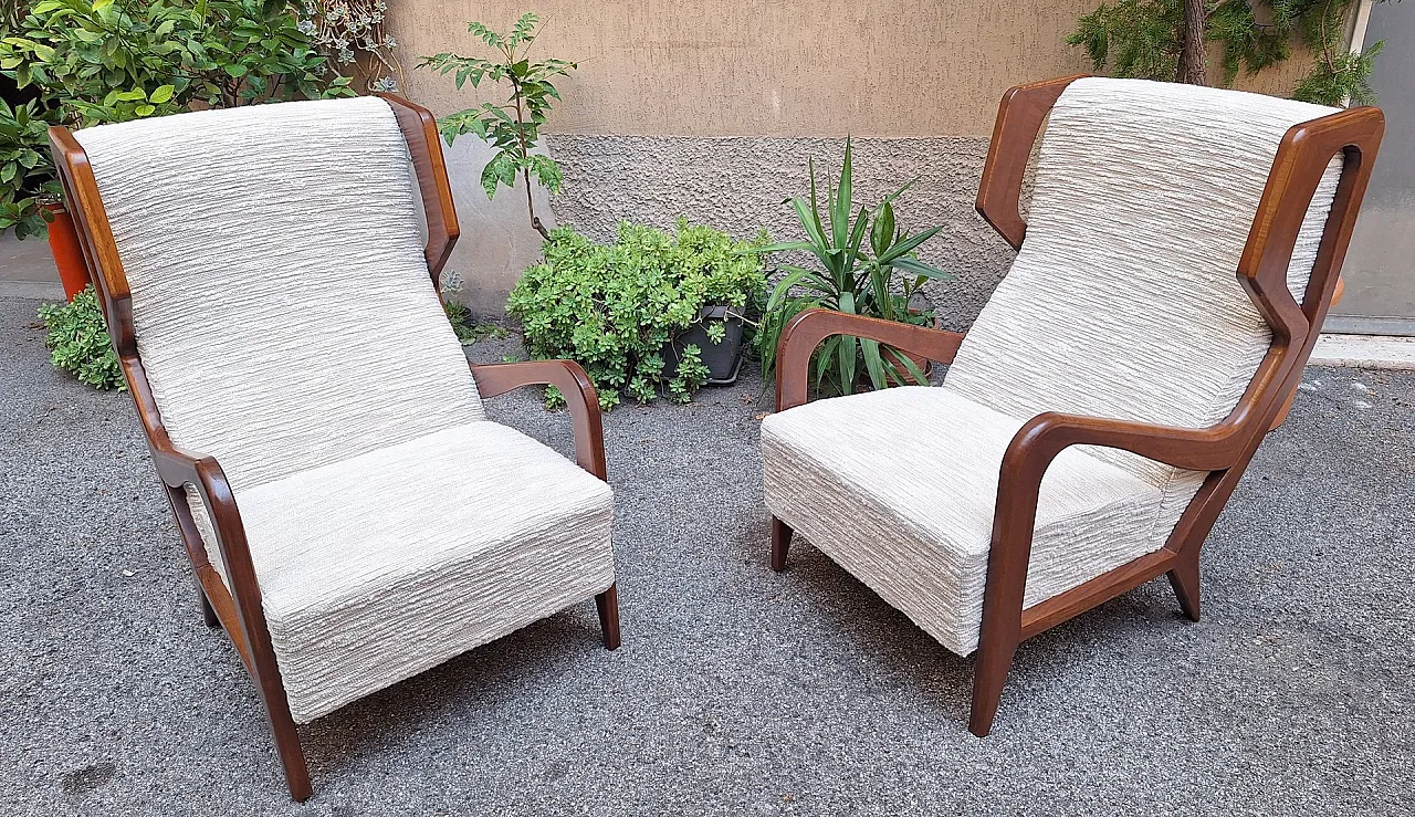 Pair of armchairs by Gio Ponti for Manifattura Artigianale, 1990s 3