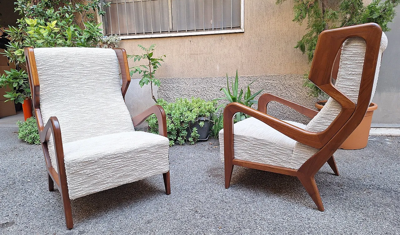 Pair of armchairs by Gio Ponti for Manifattura Artigianale, 1990s 5