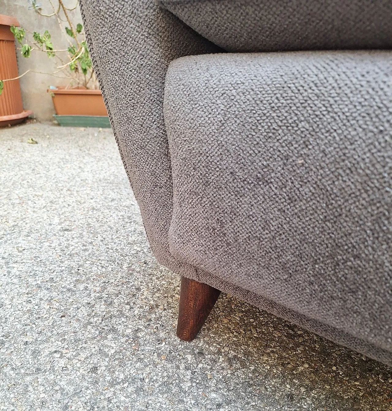Bergère armchair in grey attributed to Paolo Buffa, 1940s 5