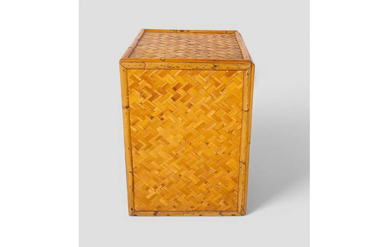 Woven bamboo bedside table, 1960s 5