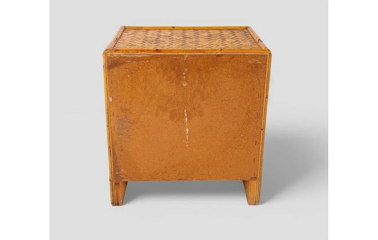 Woven bamboo bedside table, 1960s 6