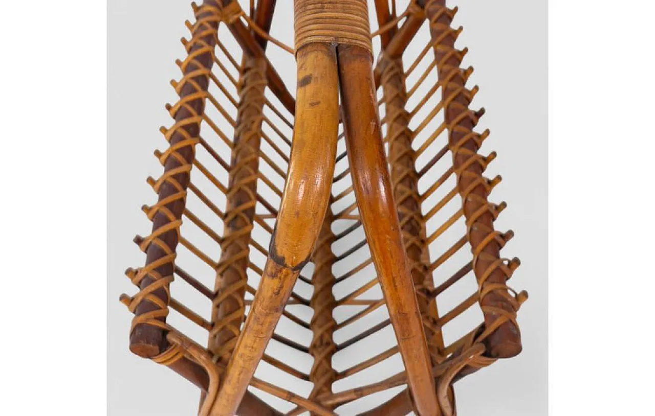 Curved rattan magazine rack, 1960s 8