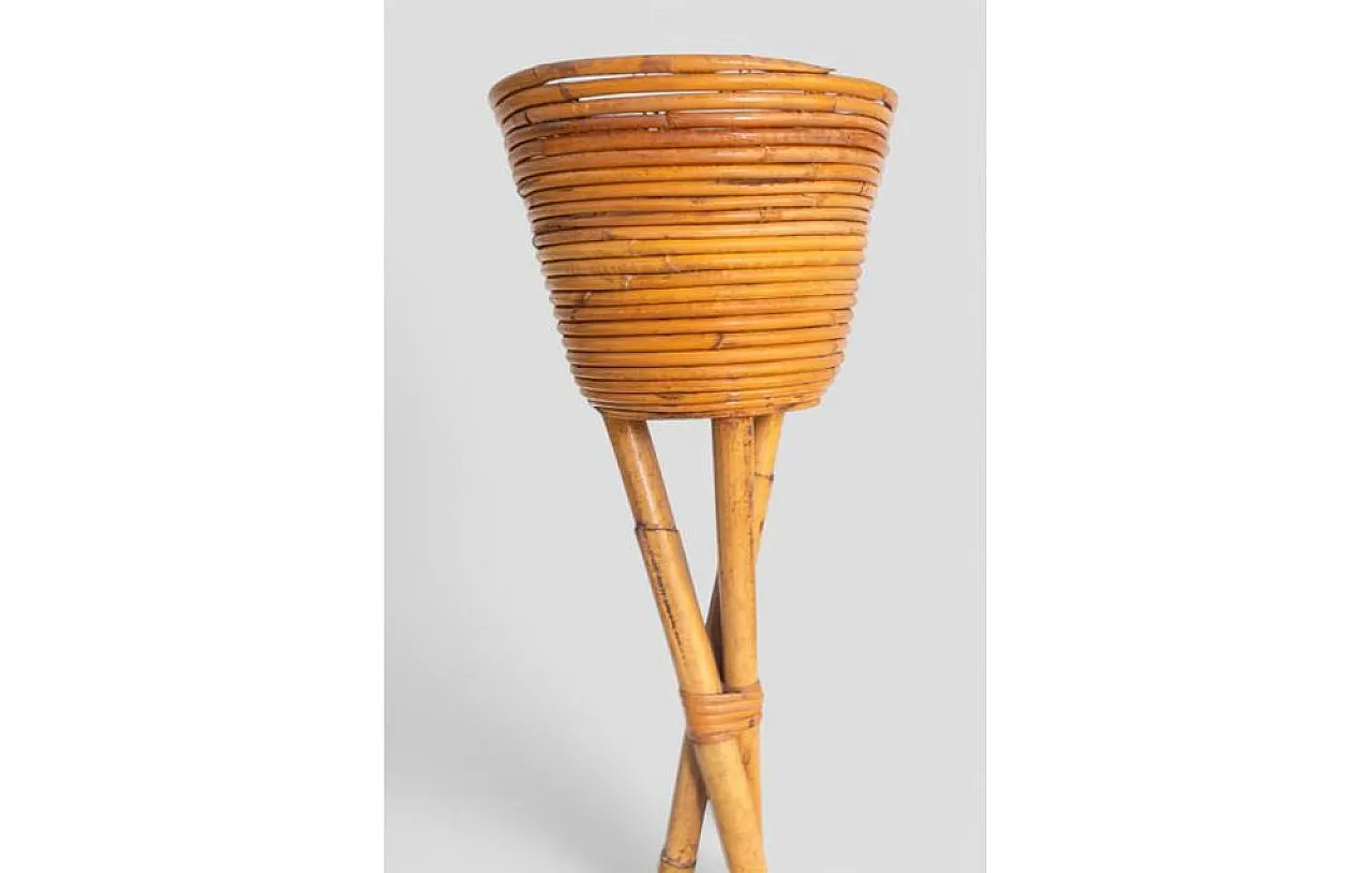 Bamboo plant stand with baskets, 1960s 6