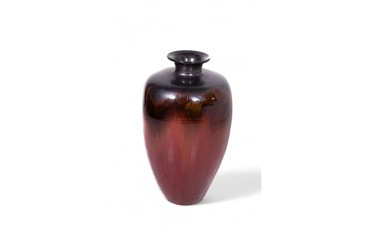 Glazed ceramic vase with gradient finish, 1980s 1