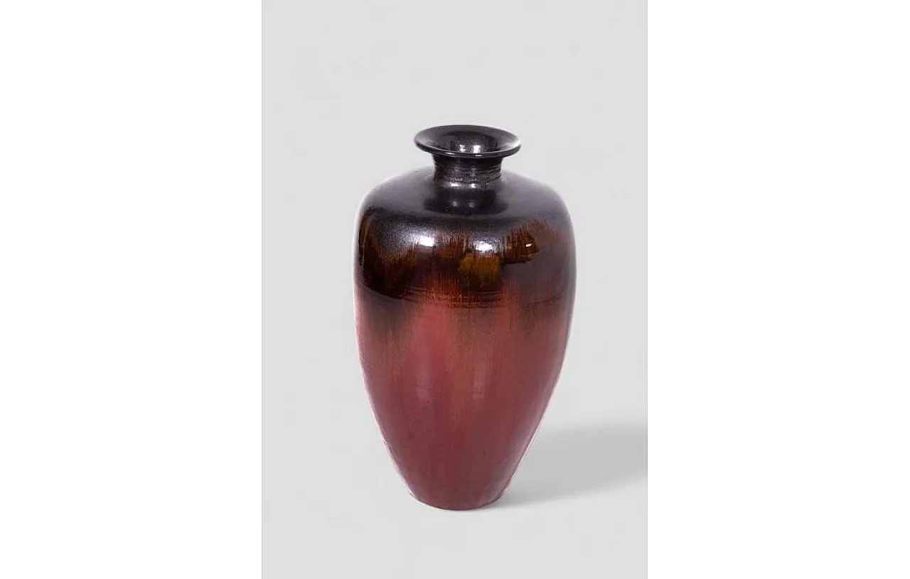 Glazed ceramic vase with gradient finish, 1980s 2