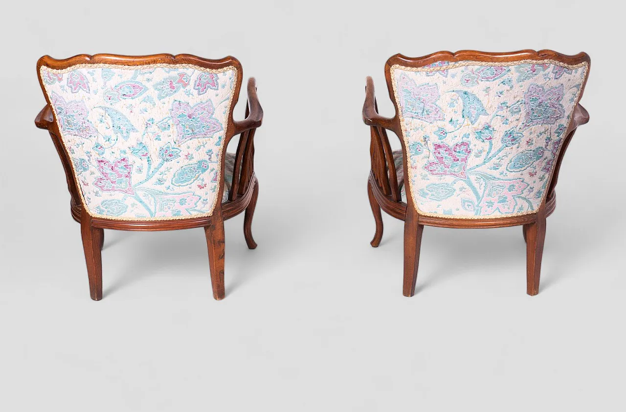 Pair of floral armchairs, 1960s 2