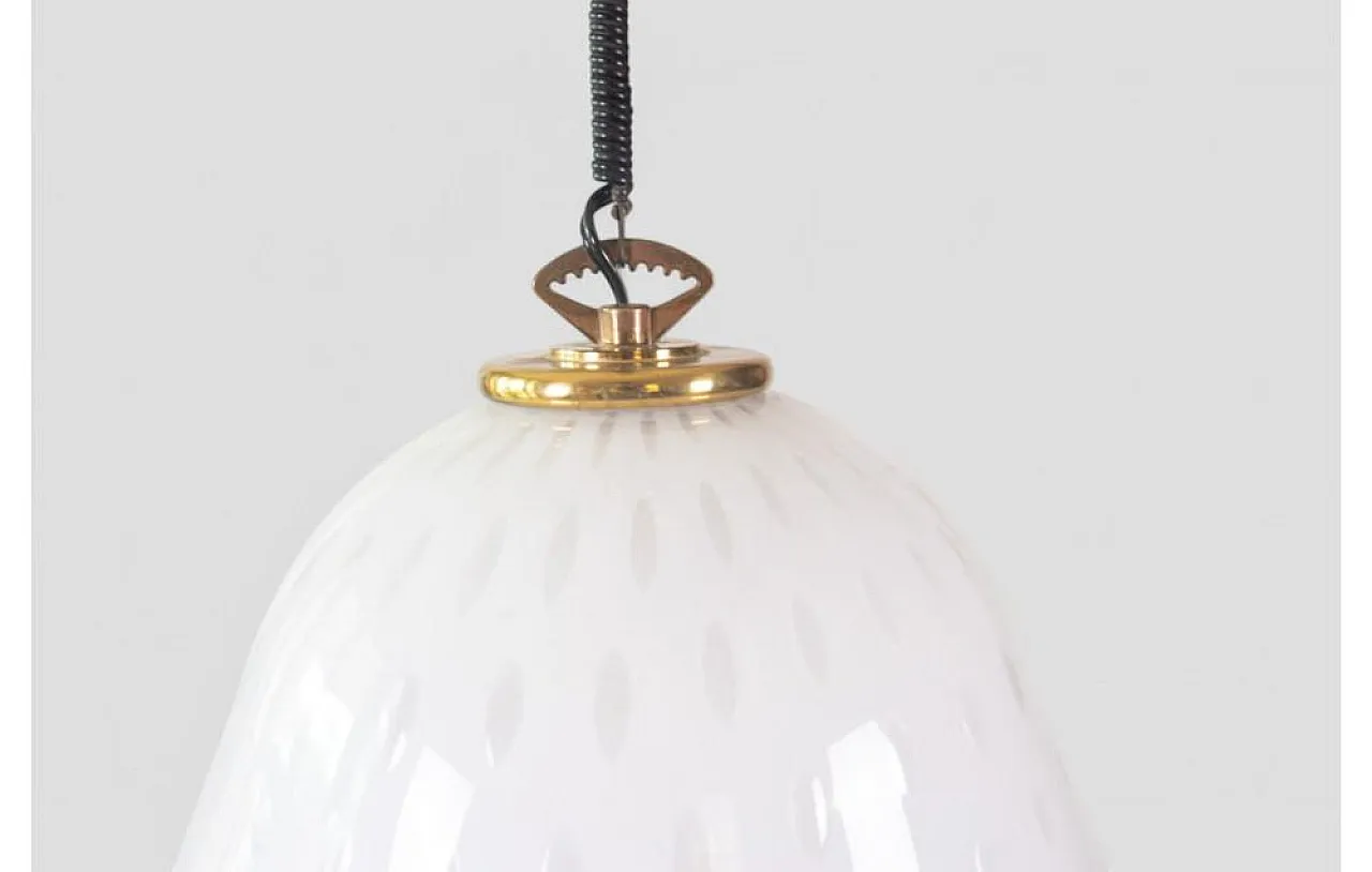 Murano cased glass pendant lamp with Ruby Trim, 1960s 3