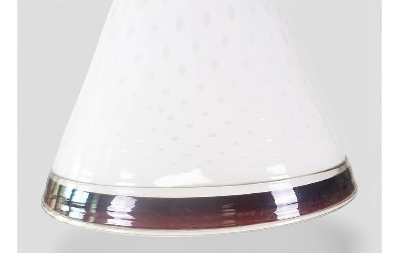 Murano cased glass pendant lamp with Ruby Trim, 1960s 4