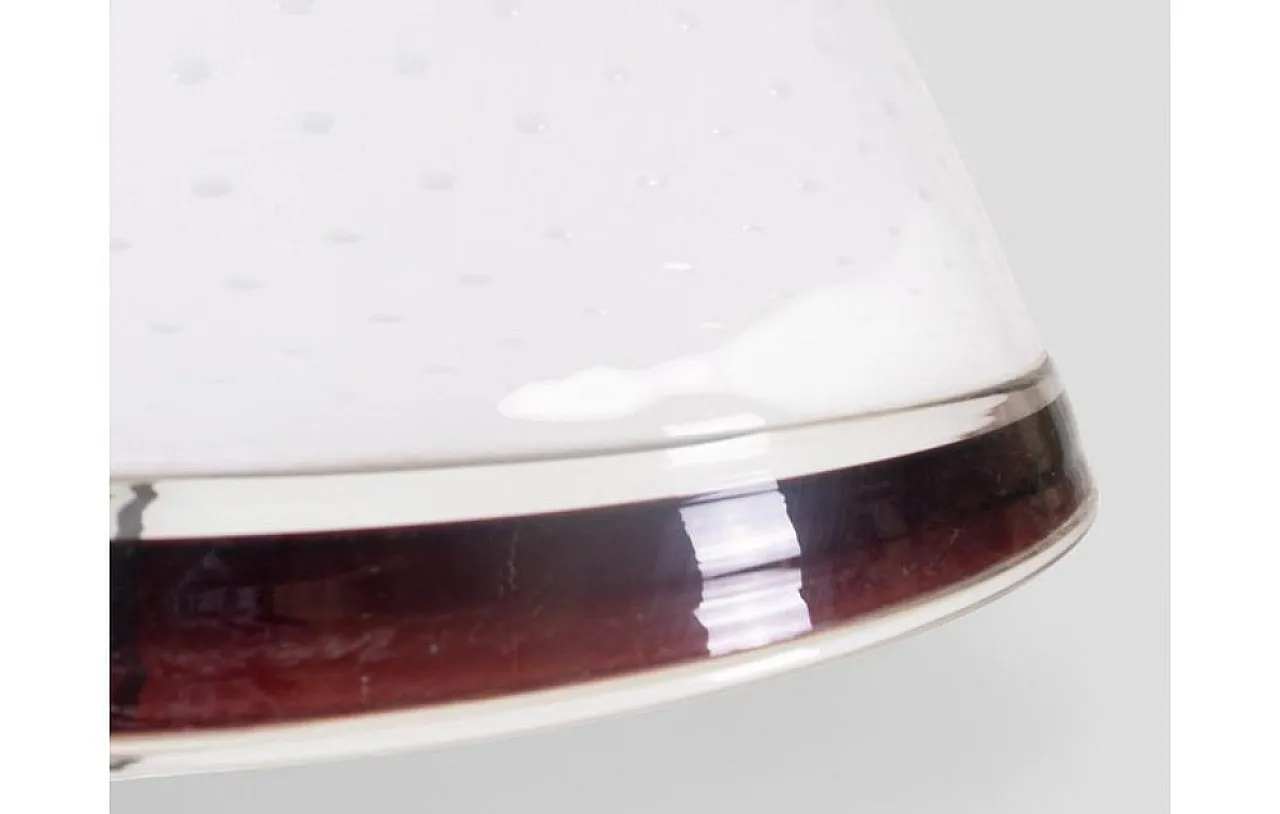 Murano cased glass pendant lamp with Ruby Trim, 1960s 5