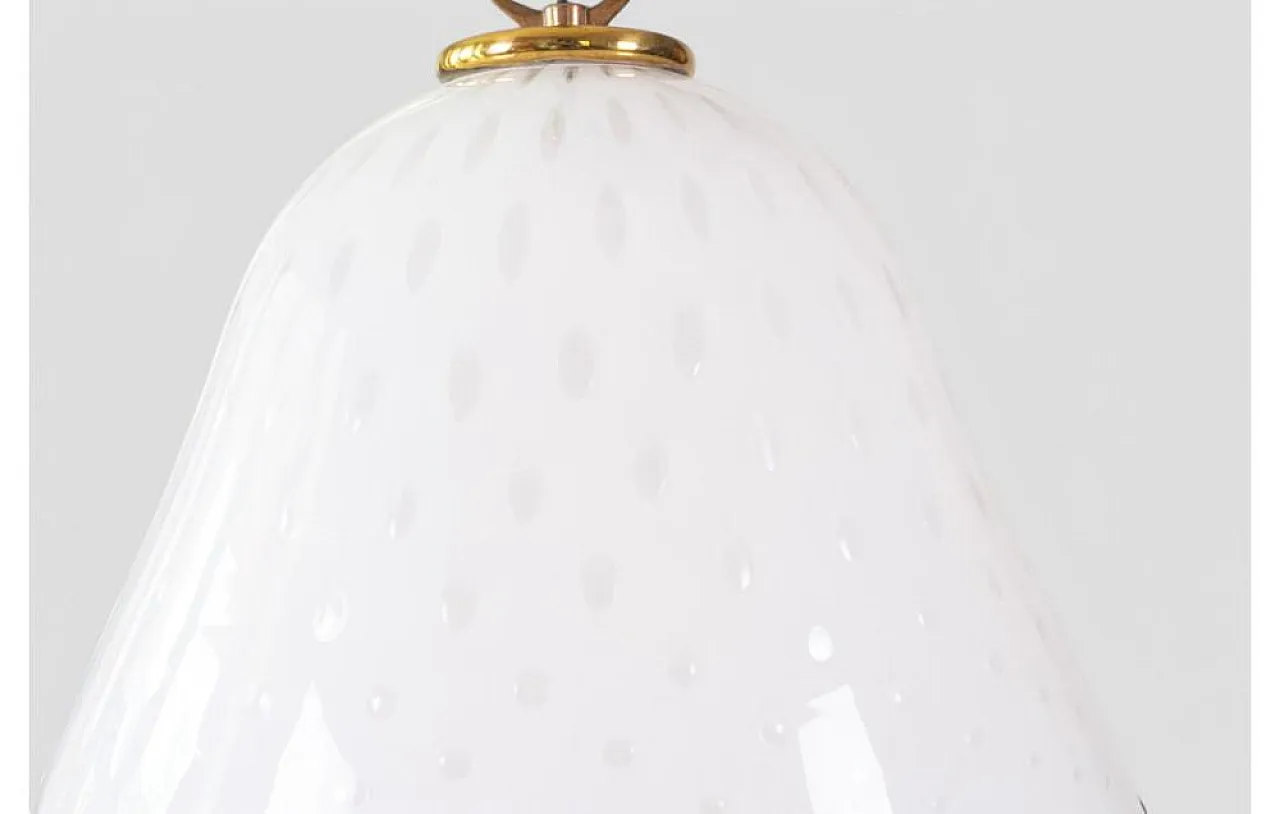 Murano cased glass pendant lamp with Ruby Trim, 1960s 6