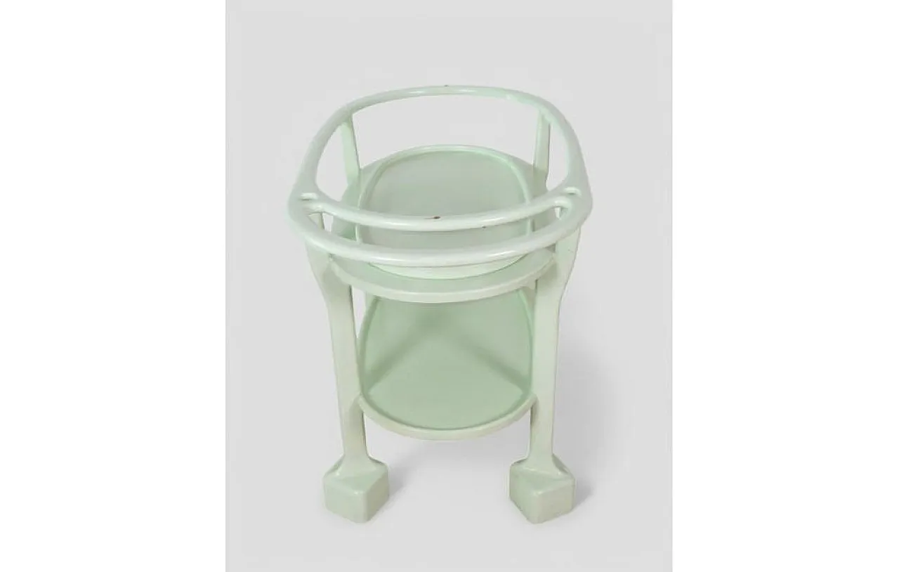 Art Deco serving cart in light green lacquered wood, 1930s 4