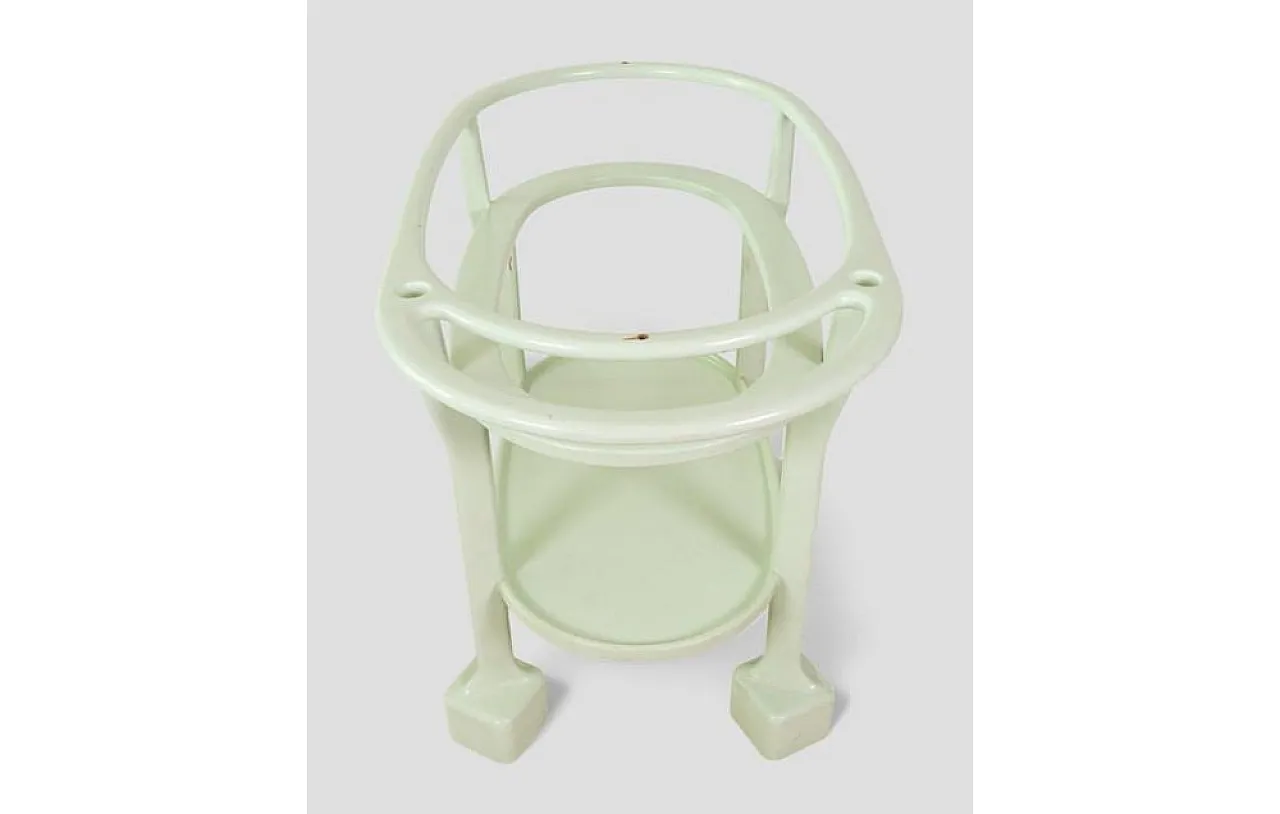 Art Deco serving cart in light green lacquered wood, 1930s 7