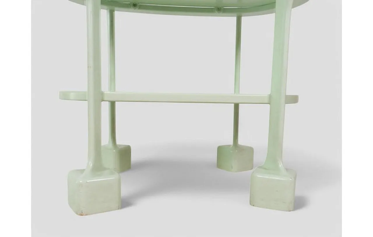 Art Deco serving cart in light green lacquered wood, 1930s 8