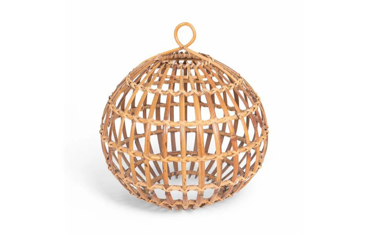 Woven rattan lampshade, 1970s 1