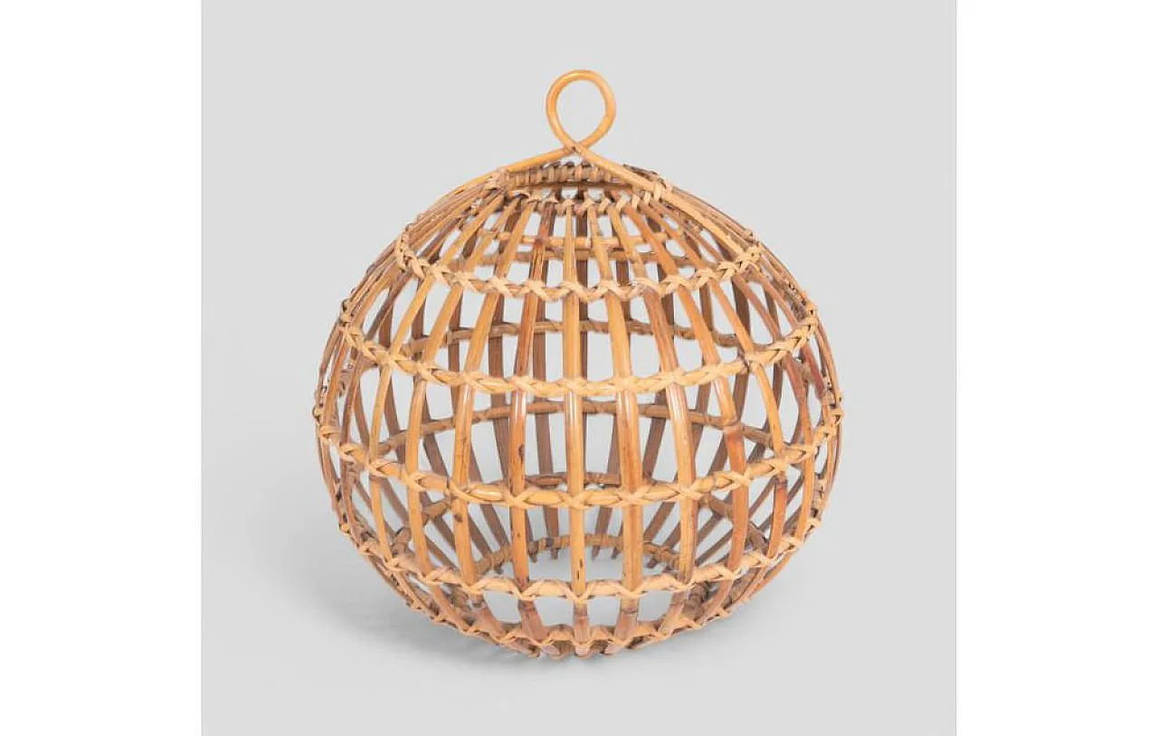 Woven rattan lampshade, 1970s 2