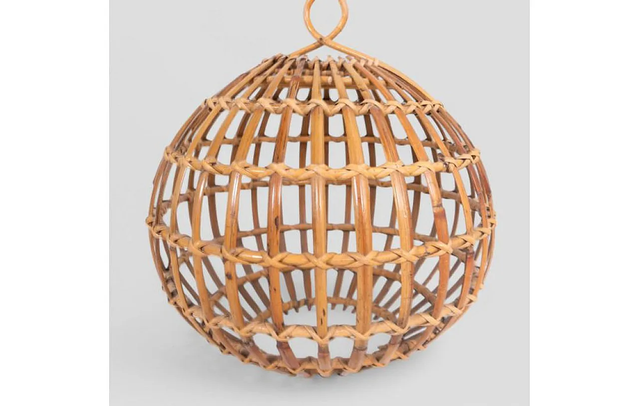 Woven rattan lampshade, 1970s 3