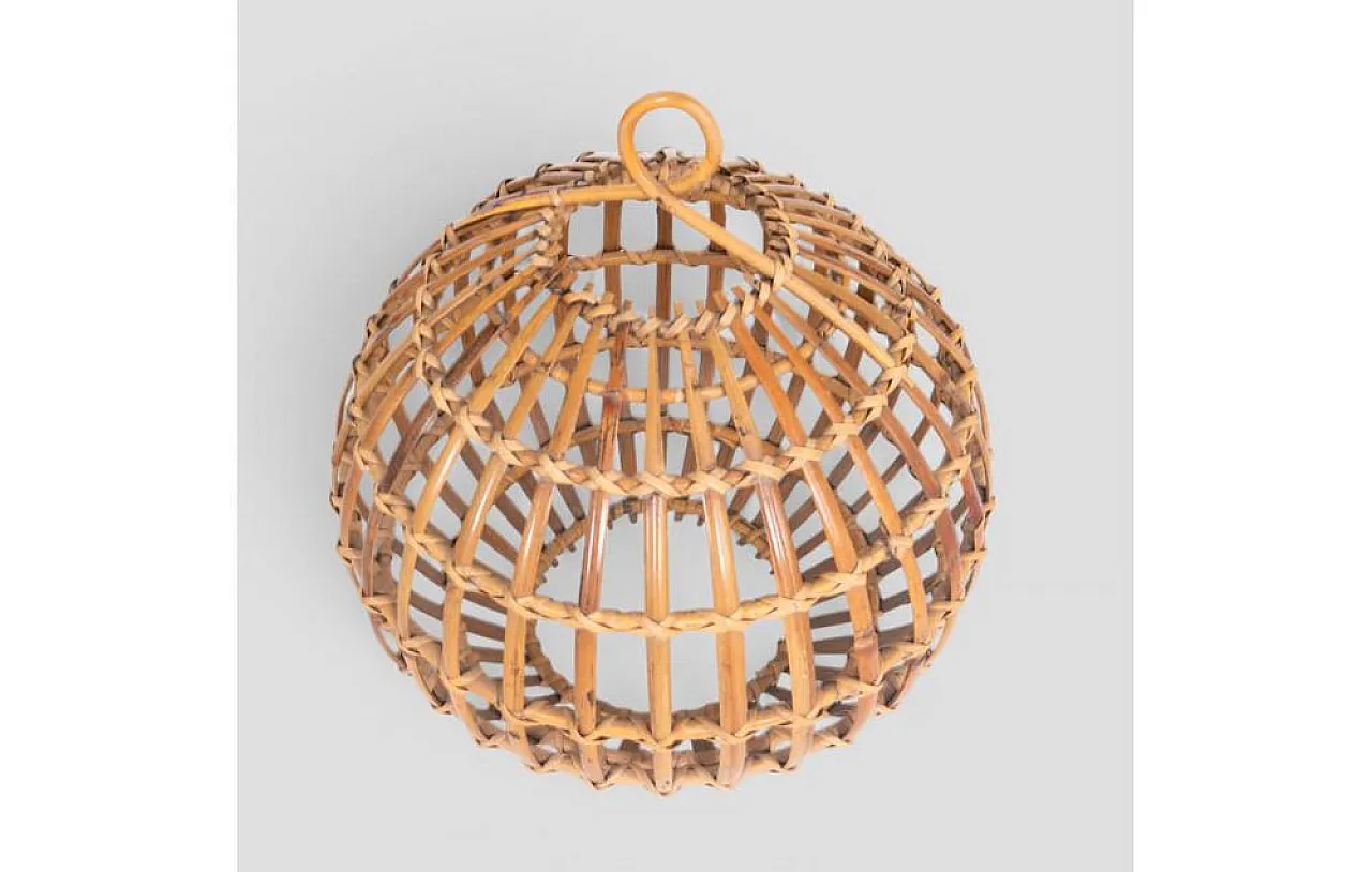 Woven rattan lampshade, 1970s 4