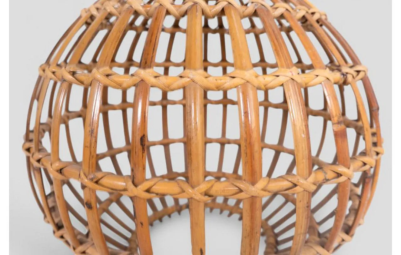 Woven rattan lampshade, 1970s 5